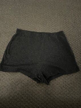 SHEIN Charcoal Ribbed High-Waist Women's Shorts